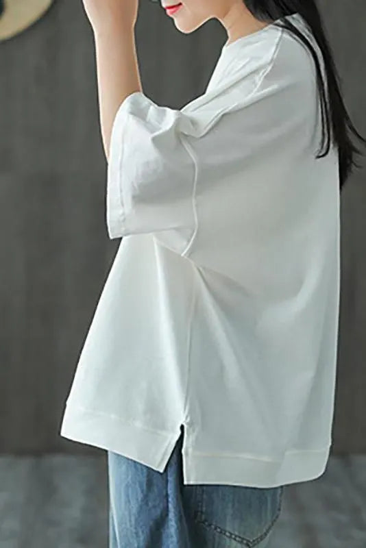 Limited Stock- Leaf Printed Summer Half Sleeve Cotton T-shirt