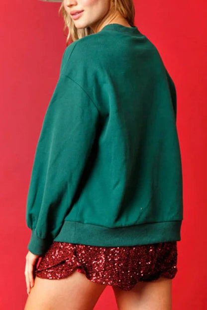 Christmas Candy House Sequin Casual Loose Sweater