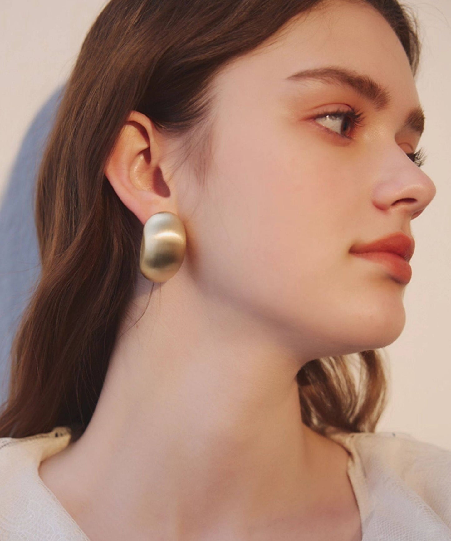 Minimalist Matte Gold Chunky Circle Earrings