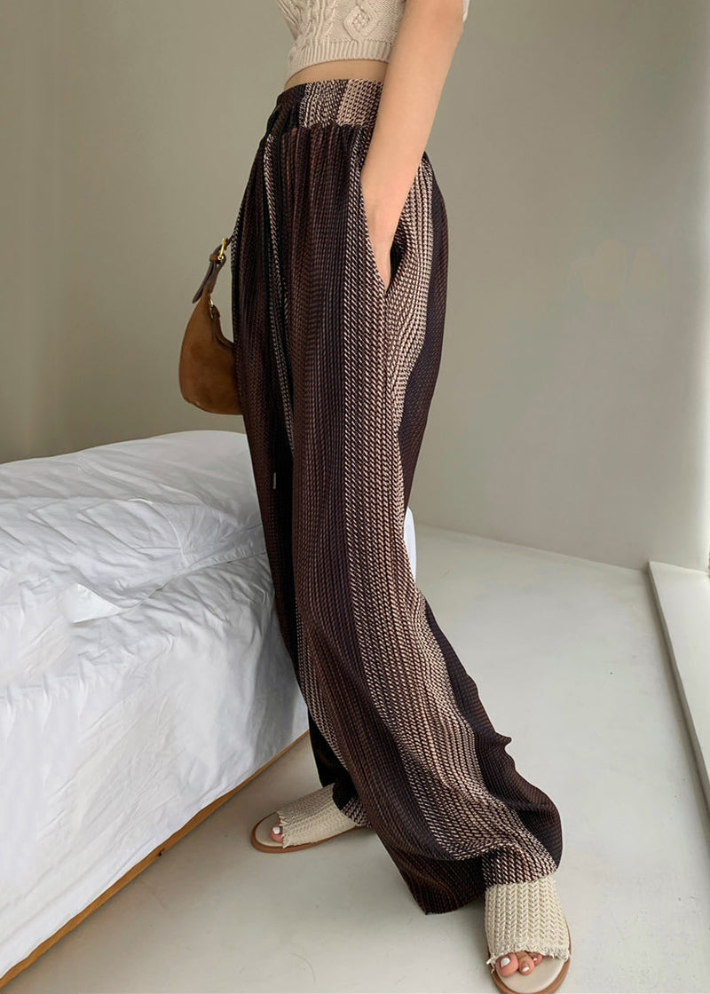 Colorblock Pockets High Waist Pants Summer