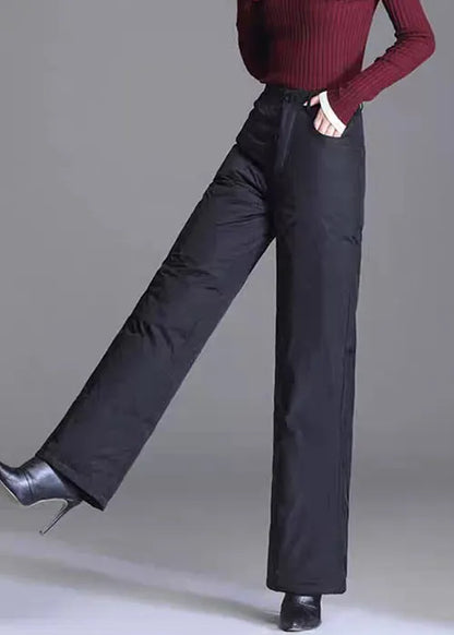 Slim Fit Red Pockets Fine Cotton Filled Straight Pants Winter