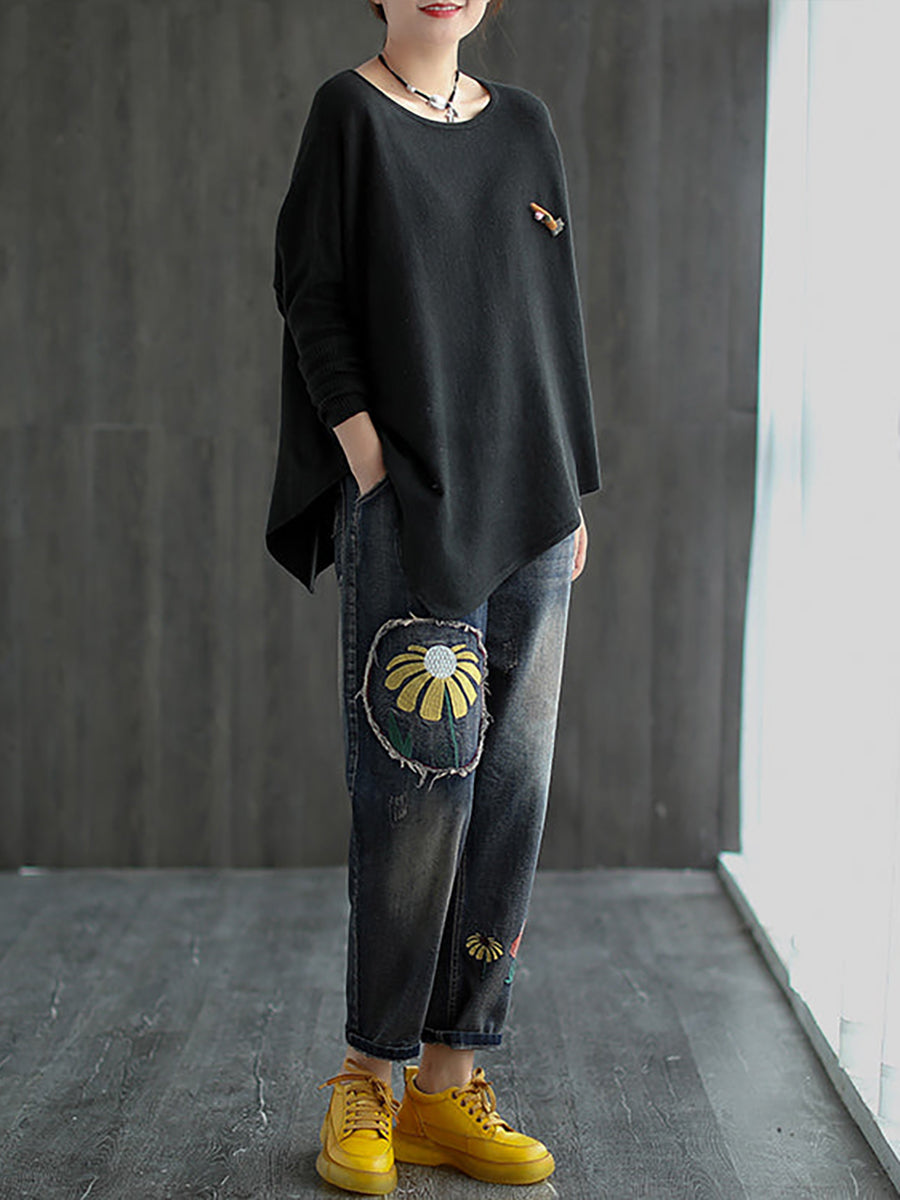Irregular Hem Loose Sweater