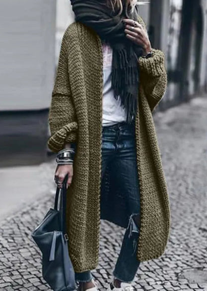 Dark Grey Long Knit Cardigan Fall