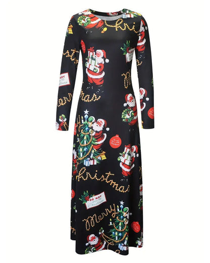 Slim Christmas Printed Long Sleeve