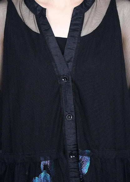 Simple Blue Retro Summer Tulle Vacation Cardigans