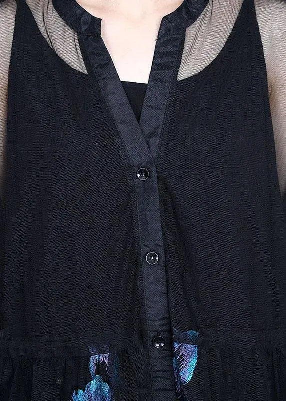 Simple Blue Retro Summer Tulle Vacation Cardigans