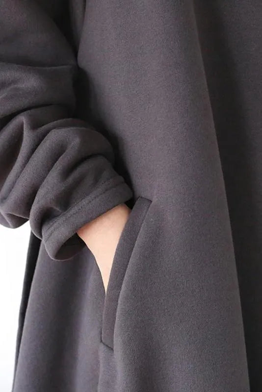 Drawstring Irregular Hem Cotton Dress