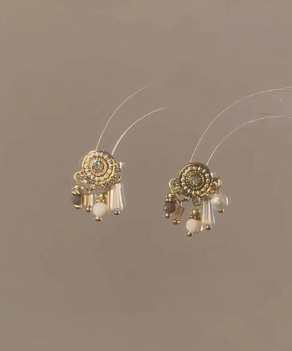 Stylish Zircon Pearl Tassel Stud Earrings