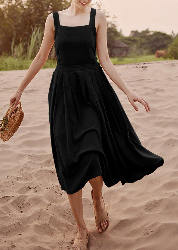 Orange Backless Cotton Holiday Dress Sleeveless