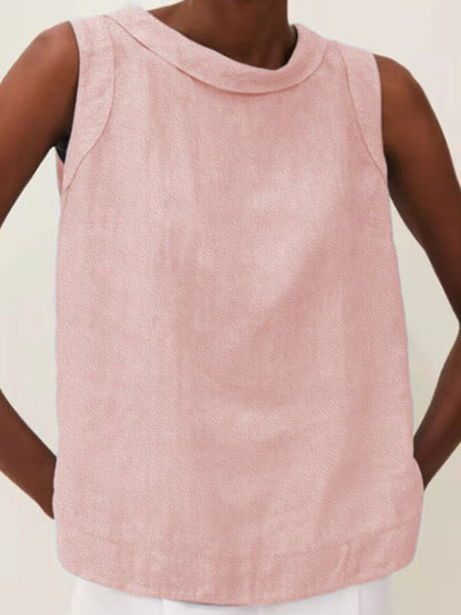 Color Cotton and Linen T-shirt
