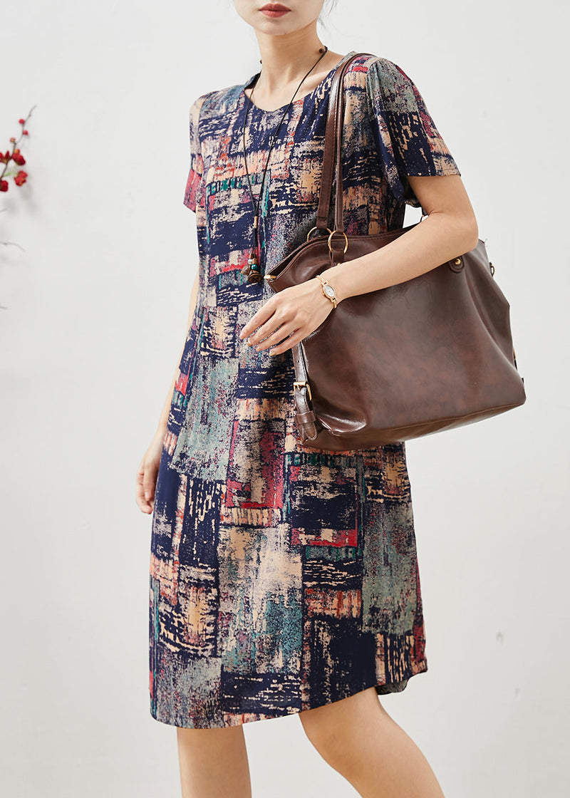 Navy Oversized Tie Dye Cotton Dress Summer