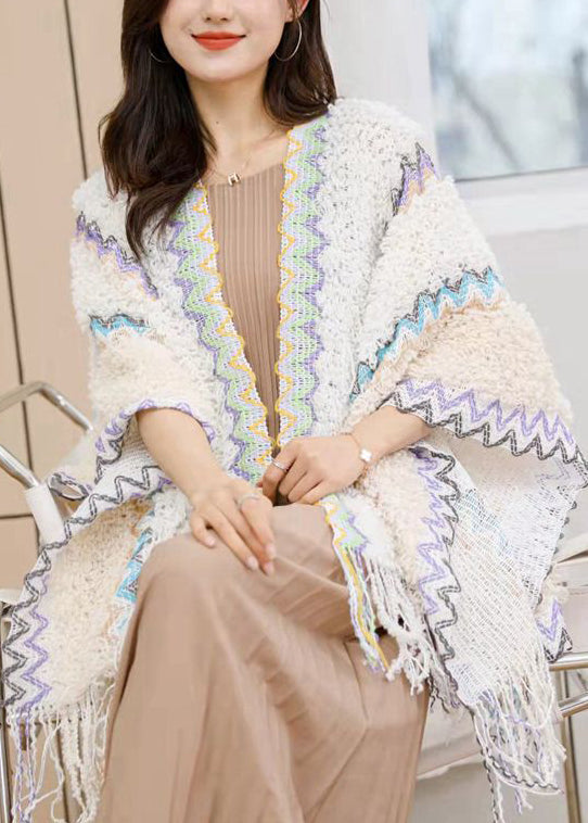 Blue Tassel Holiday Knit Scarf