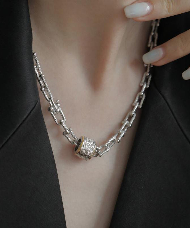 Silk Sterling Silver Chain Pendant Necklace