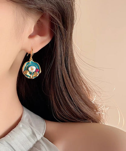 Gold Sterling Silver Overgild Drop Earrings