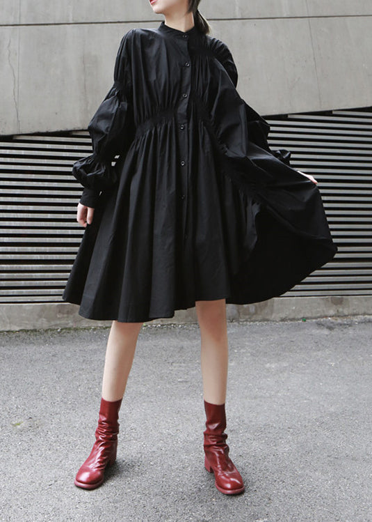 White Cinched Asymmetrical Design Cotton Dress Fall