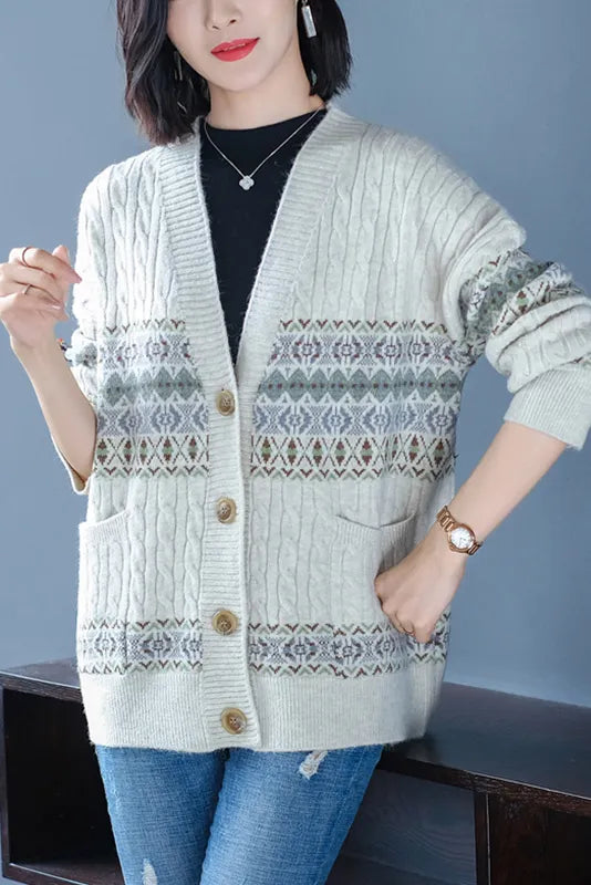 Retro Knit Coats Knit Cardigan