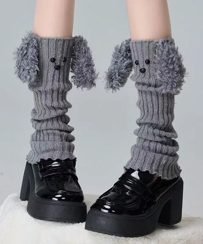 Cartoon Coffee Fuzzy Fur Knit Sock Covers