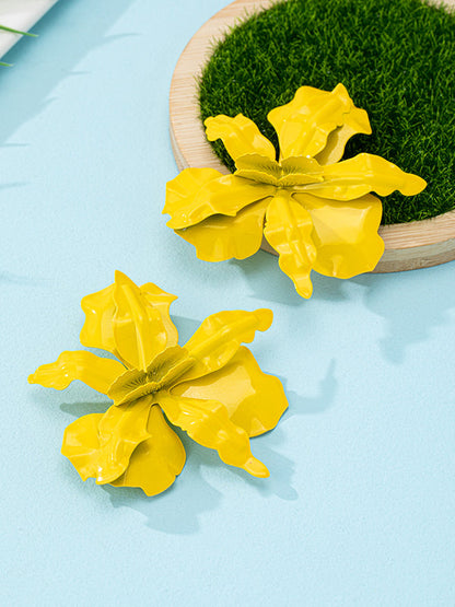 Flower Shape Color Earrings Accessories