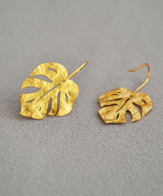 Thanks Giving Day Give Out- Gold Leaf Shape 14k Gold Copper Stud Earrings