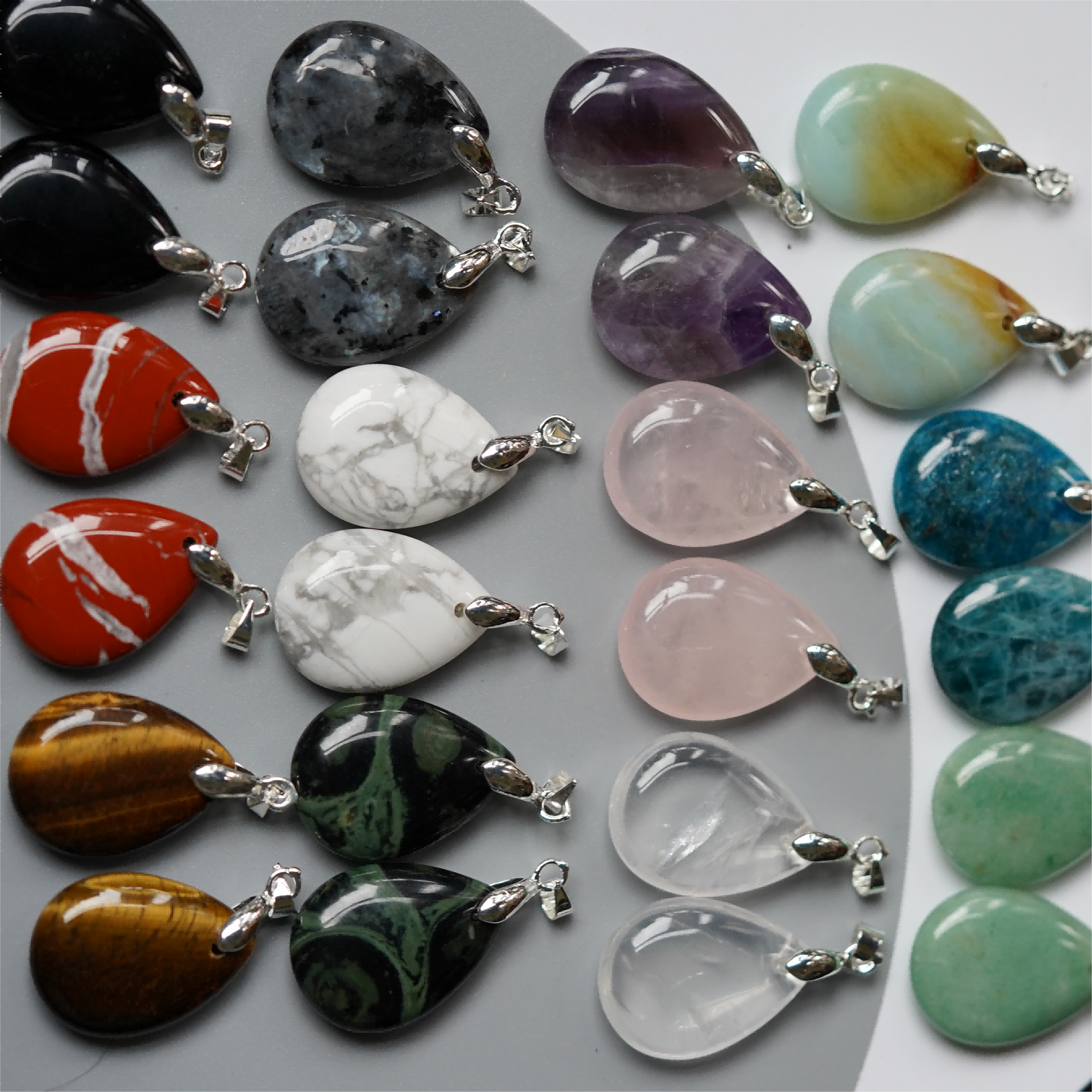 1.0 Inch Mixed Crystal Water Drop Pendant for Healing