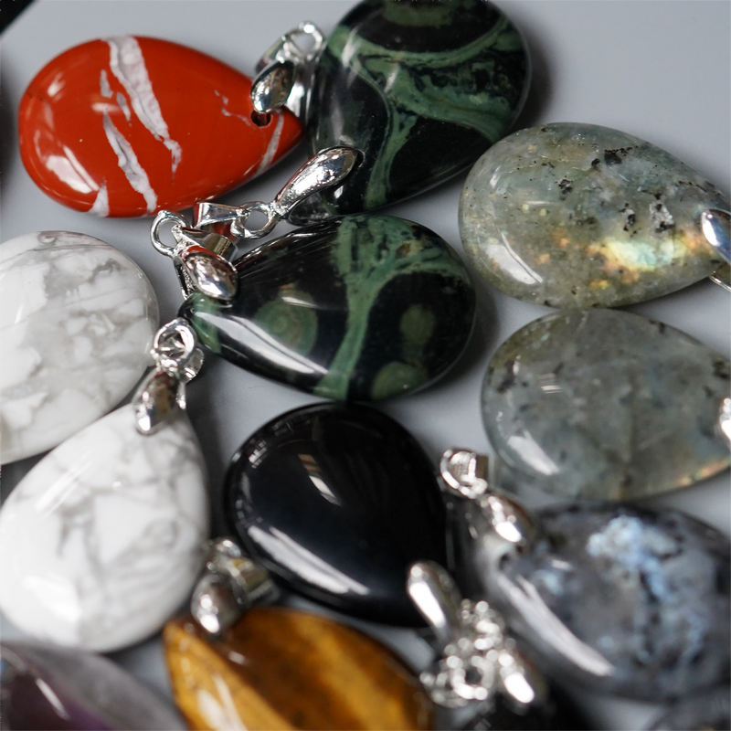 1.0 Inch Mixed Crystal Water Drop Pendant for Healing