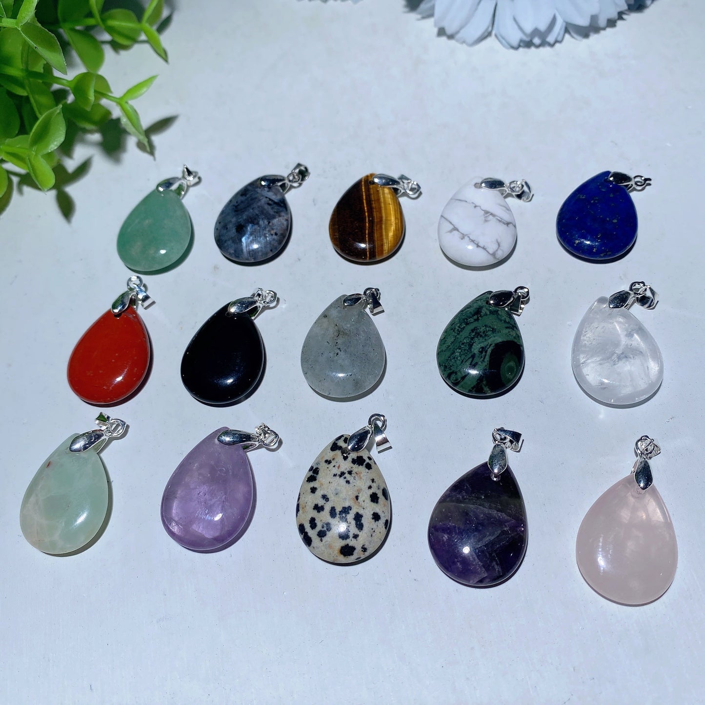 1.0 Inch Mixed Crystal Water Drop Pendant for Healing