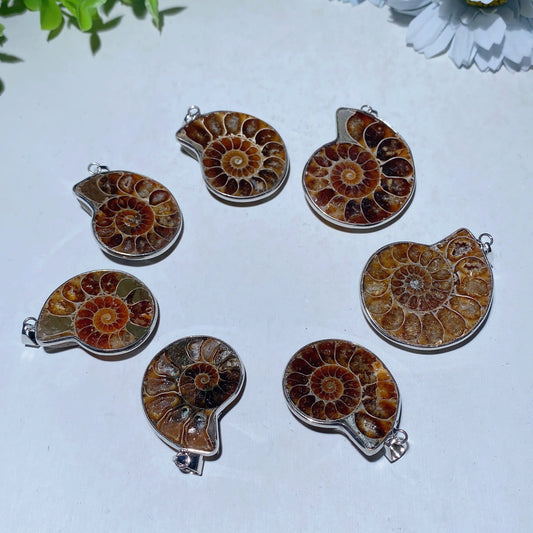 1.3-1.6 Inch Ammonite Spiral Pendant for Spiritual Protection
