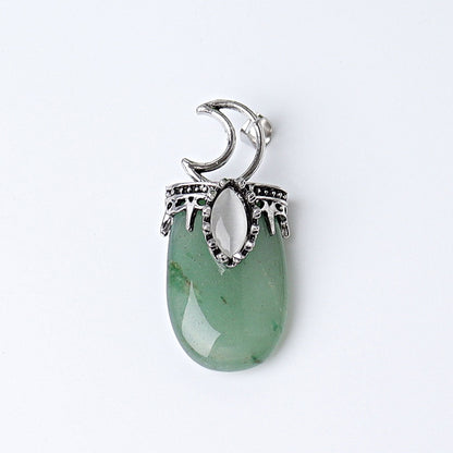 1.8 Inch Crystal Pendant With Moon Symbol | Spiritual Necklace