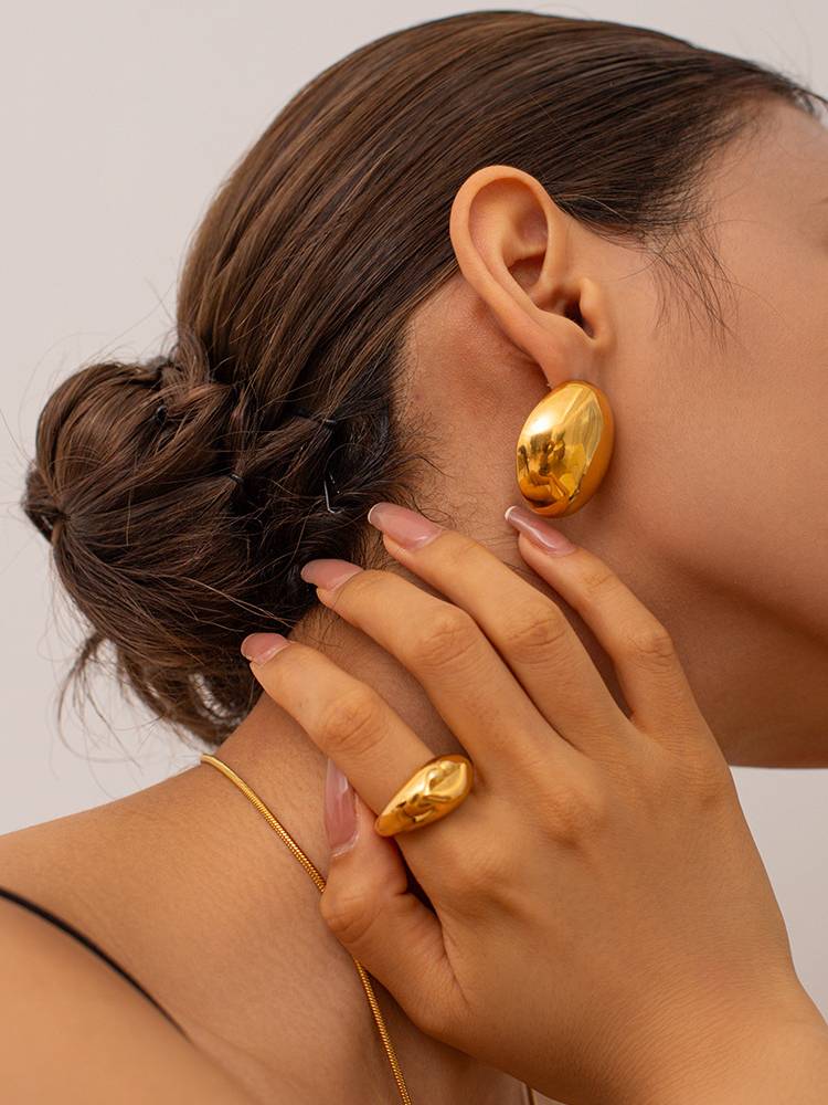 Oval Bean Earrings