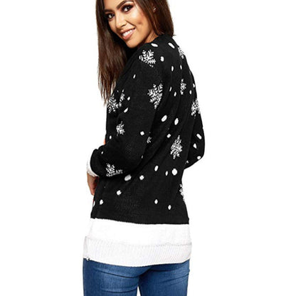 Women's Christmas Sweater with Festive Design and Large Motif R&B
