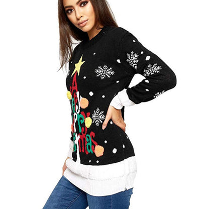 Women's Christmas Sweater with Festive Design and Large Motif R&B