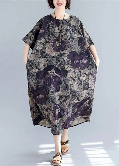 O Neck Pockets Linen Cotton Summer Wardrobes Sleeve Dress