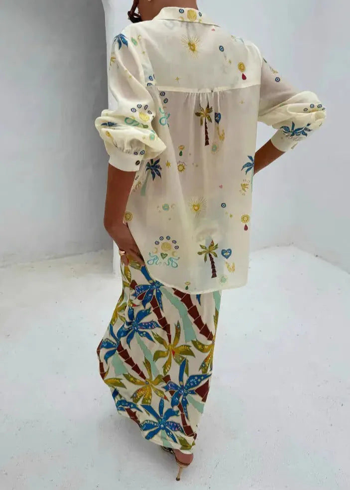 Apricot Long Sleeve Top and Shorts 2 Piece Outfit