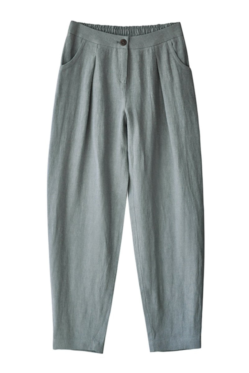 Long Cotton Linen Pencil Pants Loose Turnip Pants