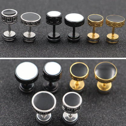 10mm Titanium Steel Balance Spiritual Earrings for