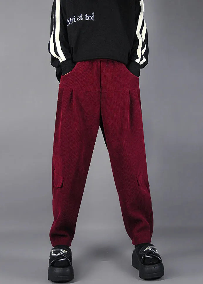Mulberry Oversized Pockets Corduroy Pants Spring
