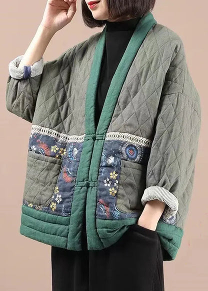 Patchwork Color Matching Coat