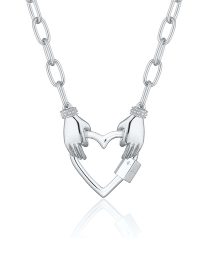Linked Hands Pendant Necklace
