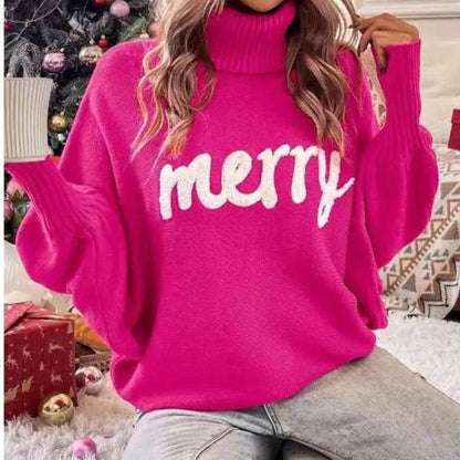 Festive Sweater for Women with Turtleneck