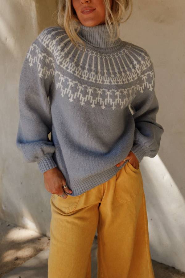 Christmas Thickened Turtleneck Long-Sleeve Knit Sweater
