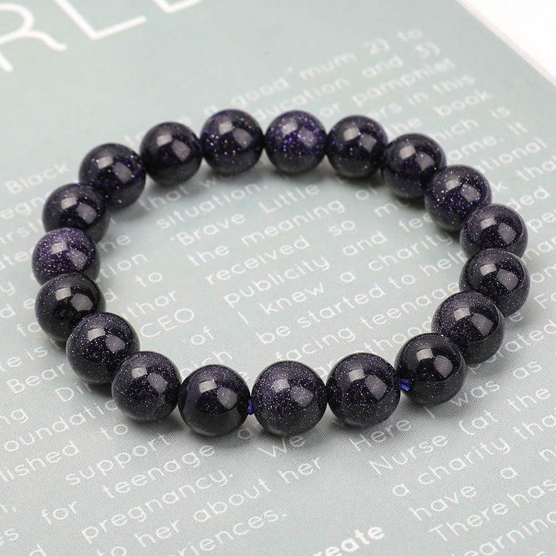 12mm Blue Sandstone Spiritual Bracelet for Protection