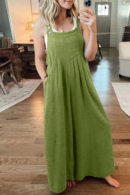 Street Pocket Square Collar Loose Jumpsuits(10 Colors)
