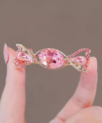 Pink Alloy Crystal Zircon Candy Hairpin