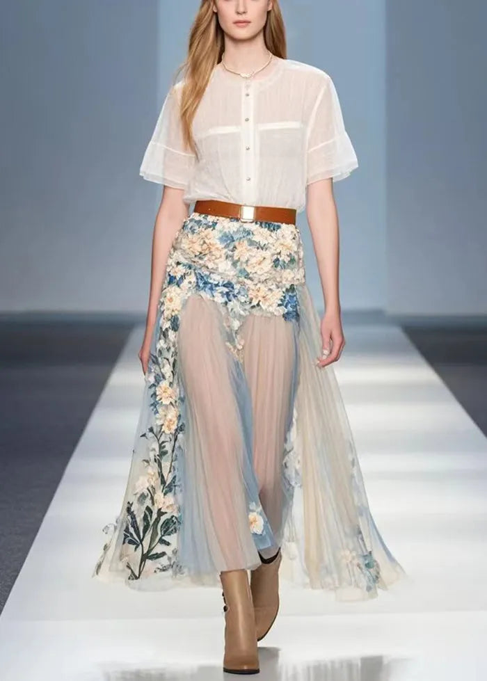 Original Design Silk Pleated Skirt Summer