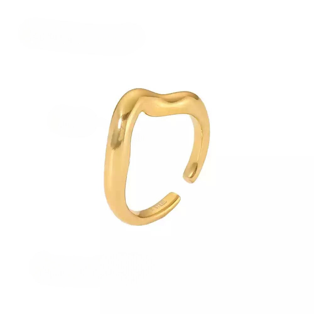 Remy Gold Pleated Geometric Ring