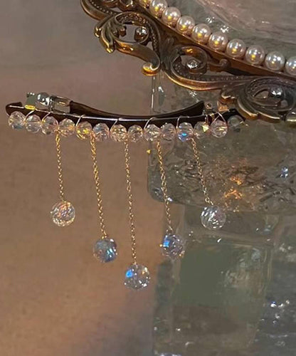 Diy Nude Alloy Crystal Tassel Hairpin