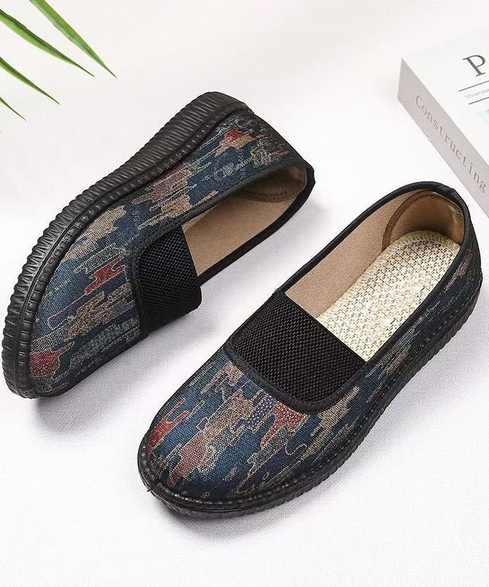 Flat Shoes for Black Cotton Fabric