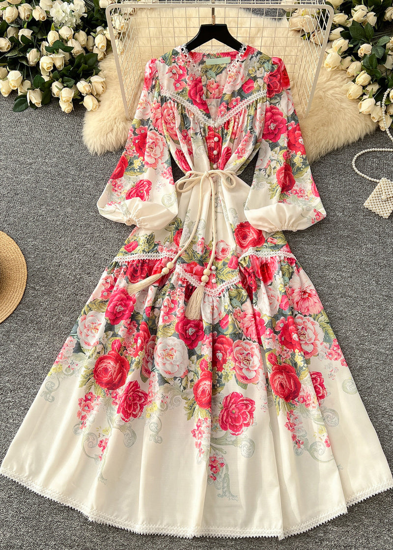 Fine Red Exra Large Hem Chiffon Robe Dresses Spring