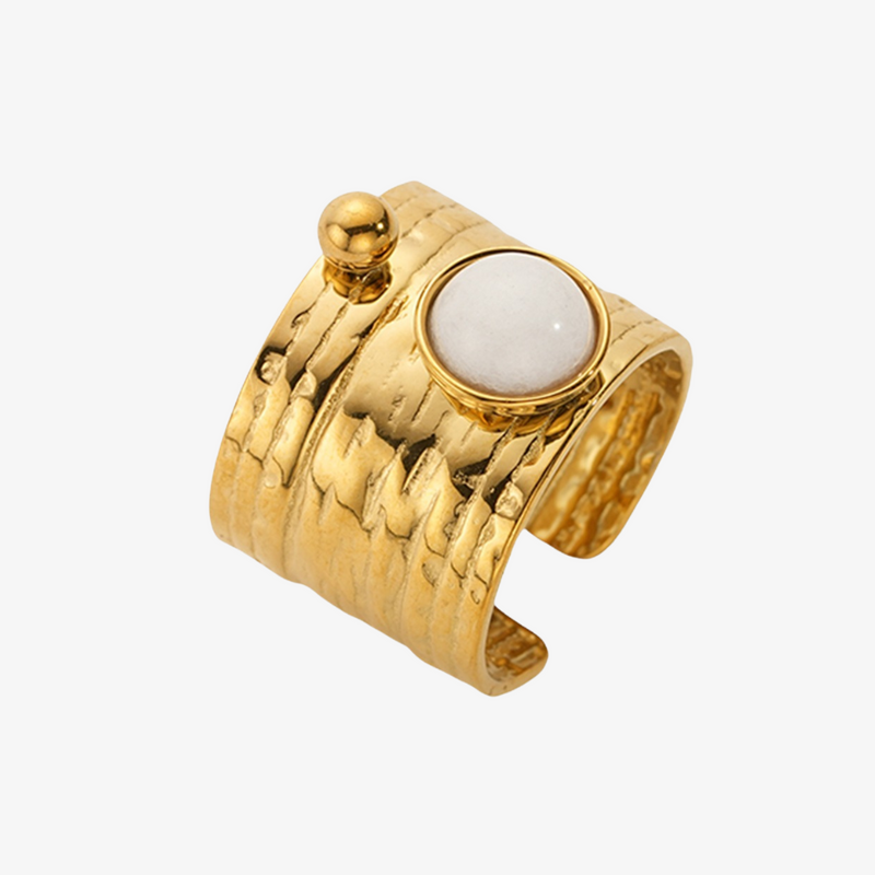 Cydney White Adjustable Rings Set