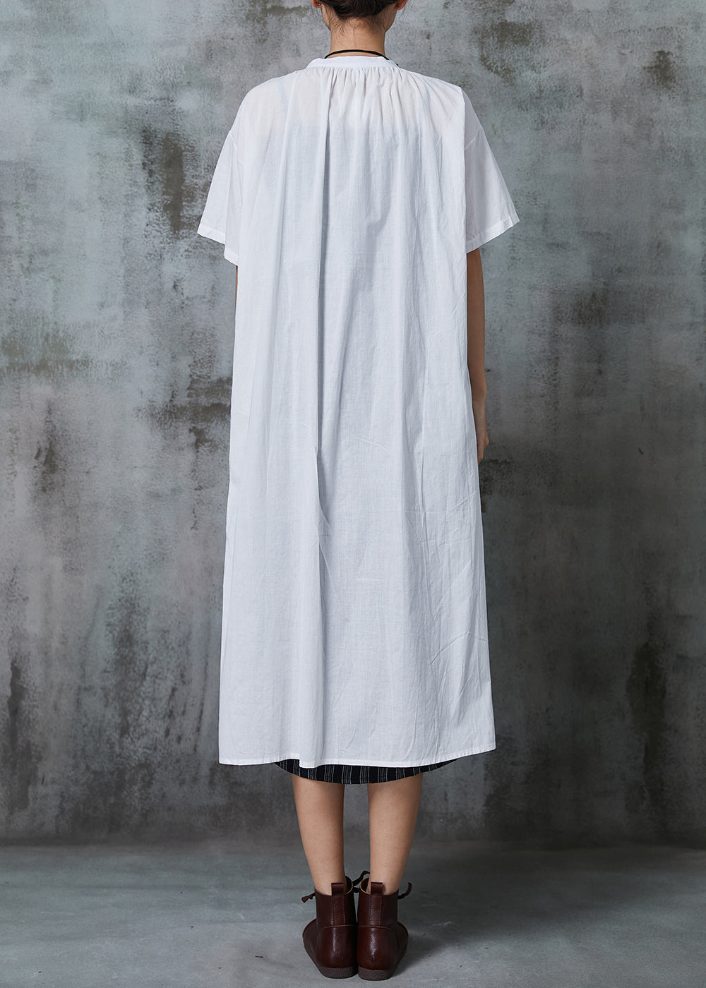 White Oversized Cotton Dress Two Pieces Set Summer